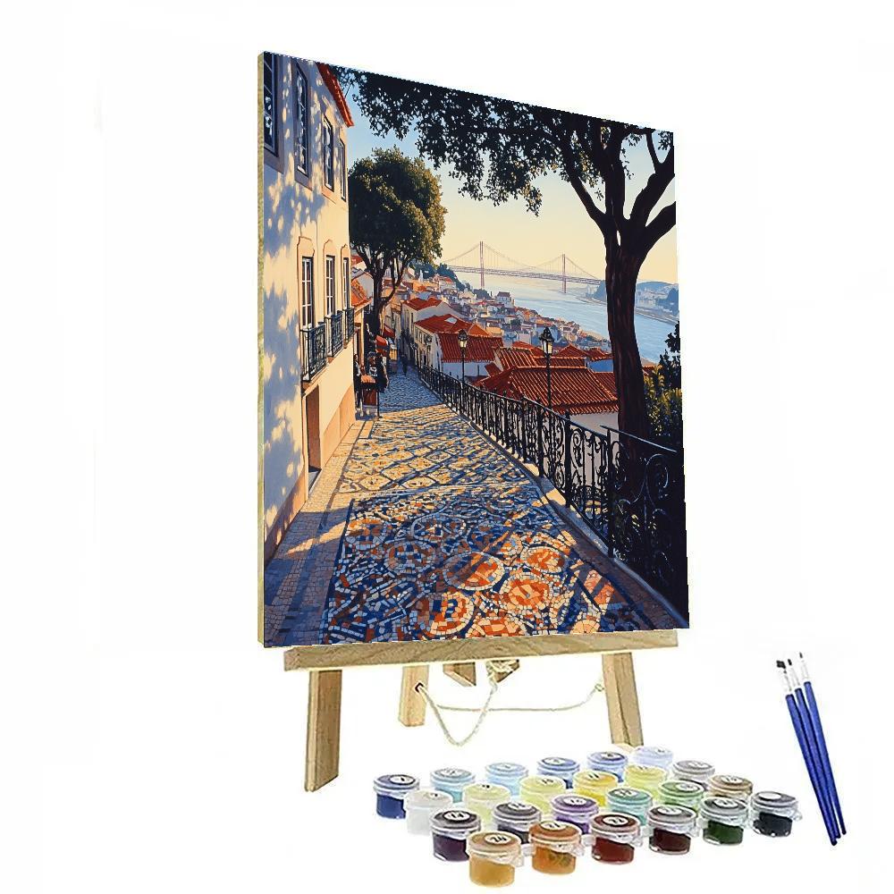 City View From Sao Pedro De Alcantara Lisbon Portugal painting number kit