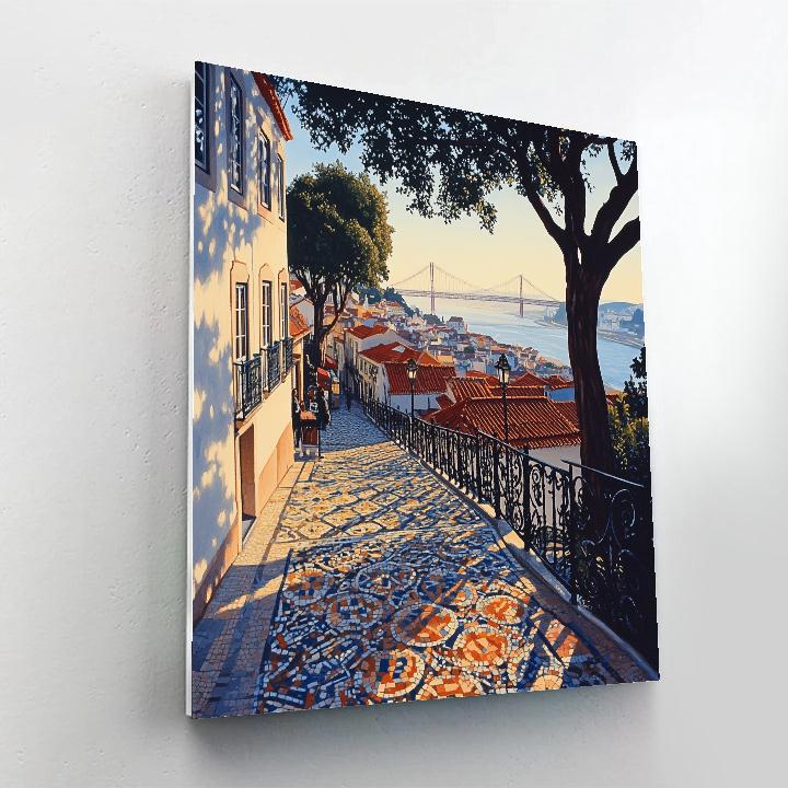 City View From Sao Pedro De Alcantara Lisbon Portugal painting number kit