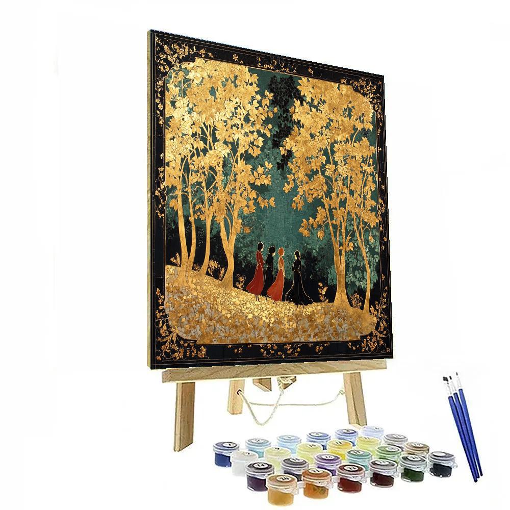 Gustav Klimt Inspired Orchard Of Gold painting number kit
