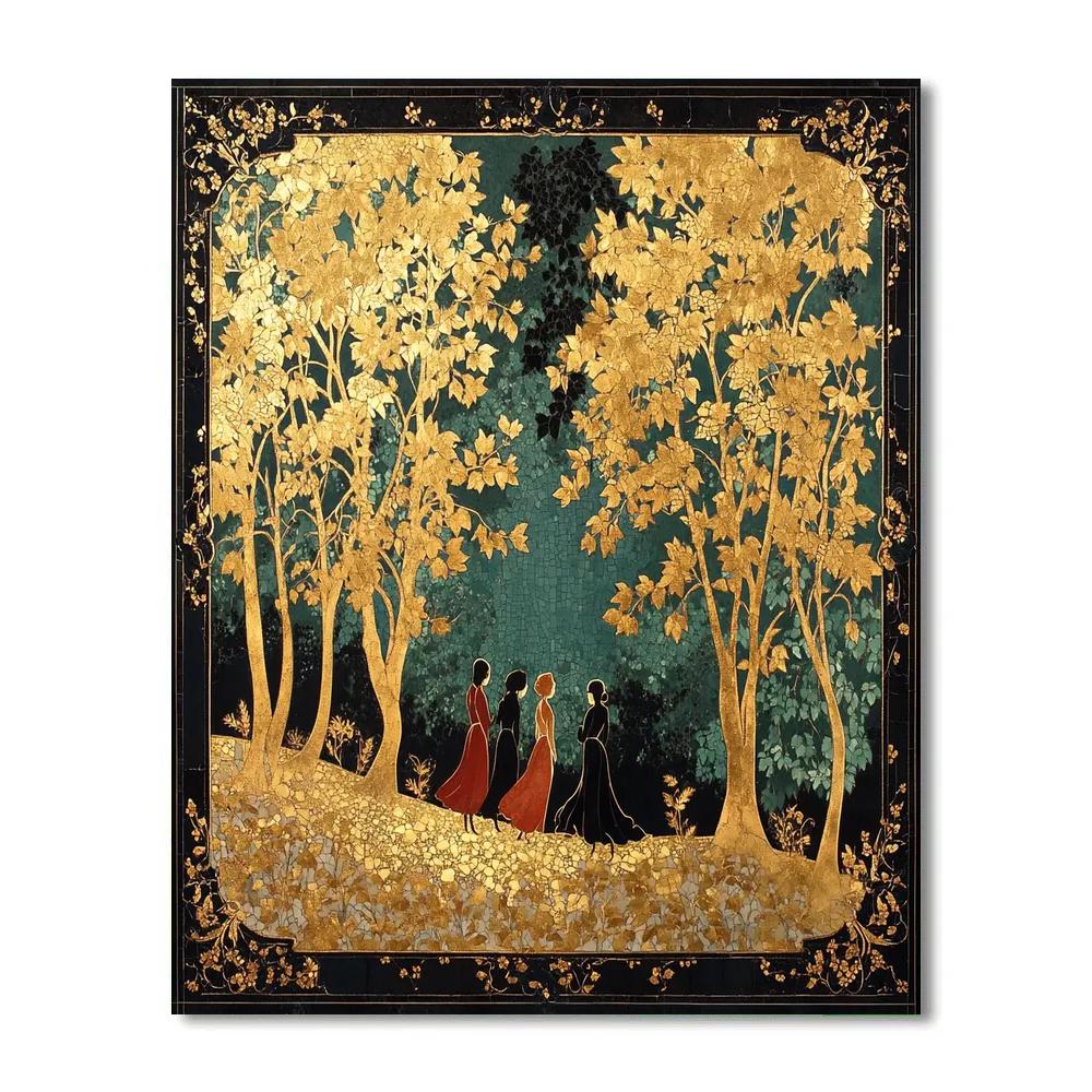 Gustav Klimt Inspired Orchard Of Gold painting number kit