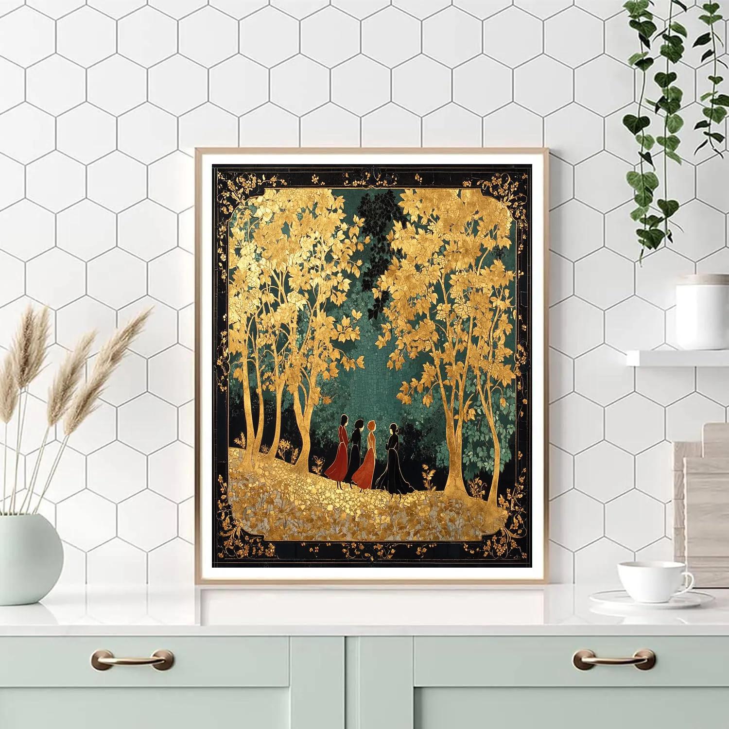 Gustav Klimt Inspired Orchard Of Gold painting number kit