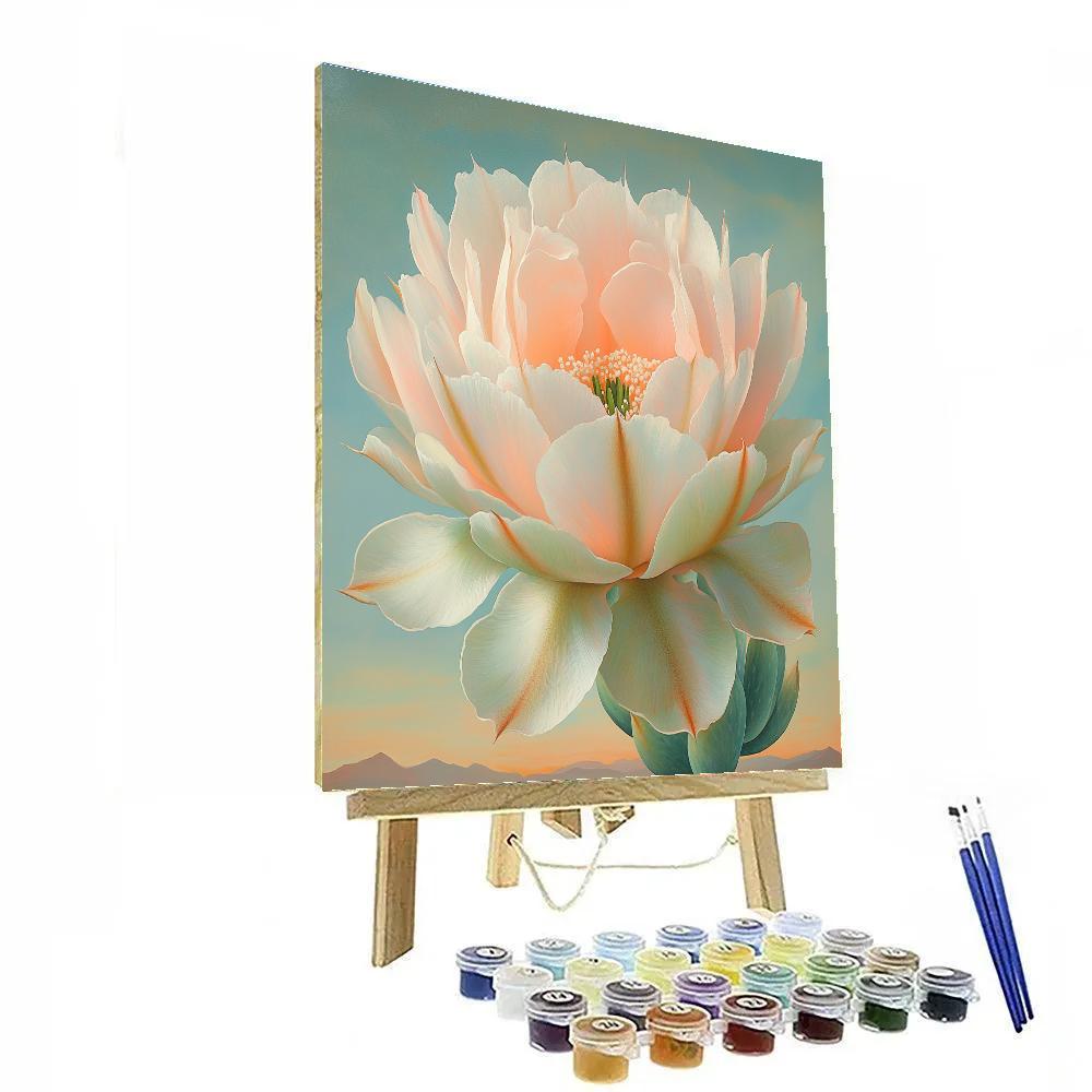 Georgia OKeeffe Inspired Desert Cactus Bloom DIY paint by numbers