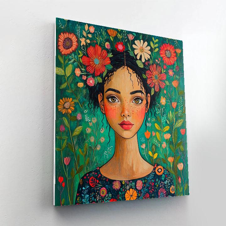 Frida Kahlo Inspired Flower Crown Portrait Numbered painting kits