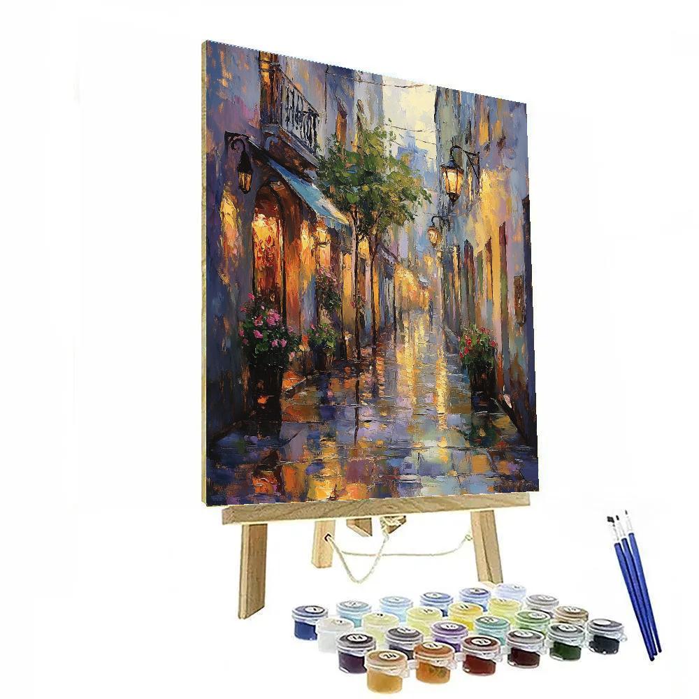 Claude Monet Inspired City Rain Afterglow painting number kit