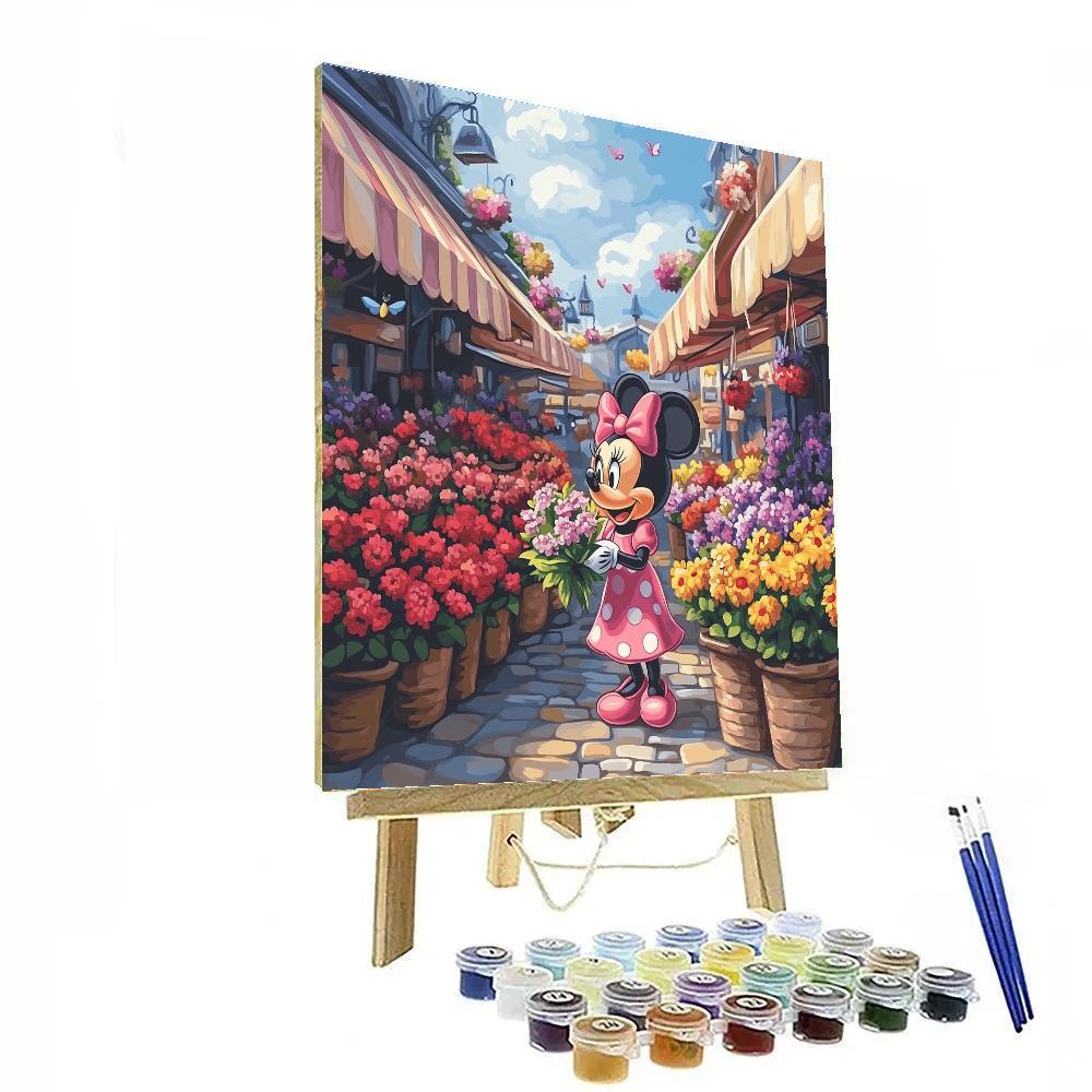 Minnie Mouse Flower Market Stroll Disney Inspired paint by color