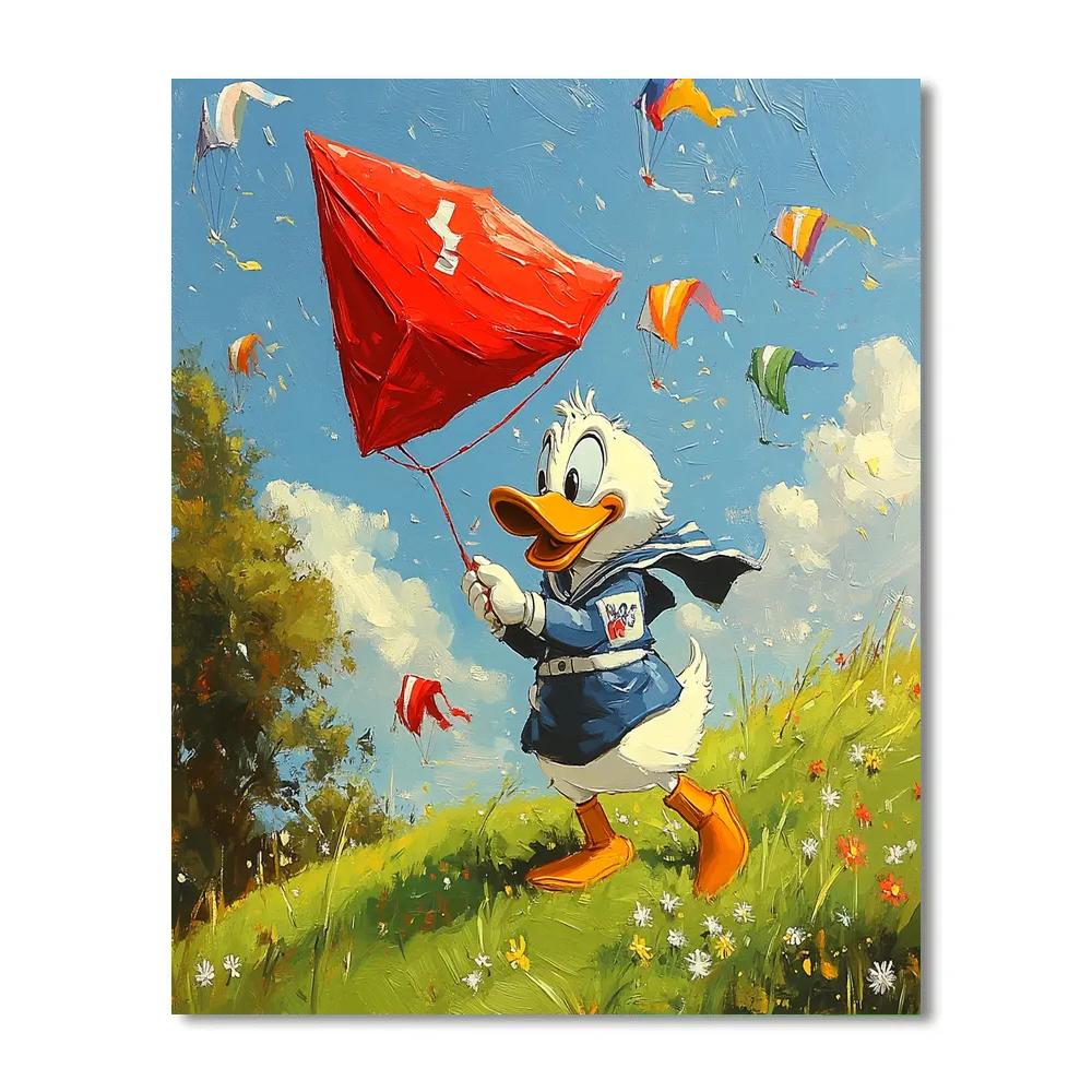 Donald Duck Windy Kite Challenge Disney Inspired Paint by numbers kits
