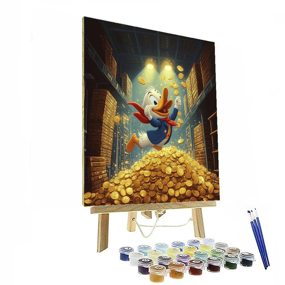 Scrooge McDuck Treasure Vault Splash Disney Inspired Number painting