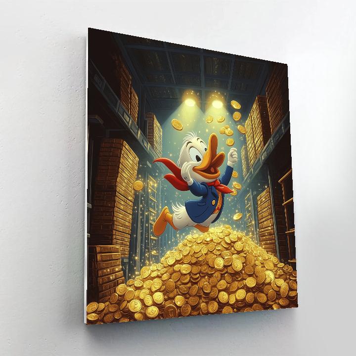 Scrooge McDuck Treasure Vault Splash Disney Inspired Number painting