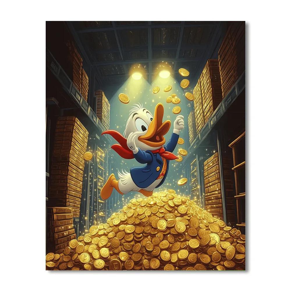 Scrooge McDuck Treasure Vault Splash Disney Inspired Number painting