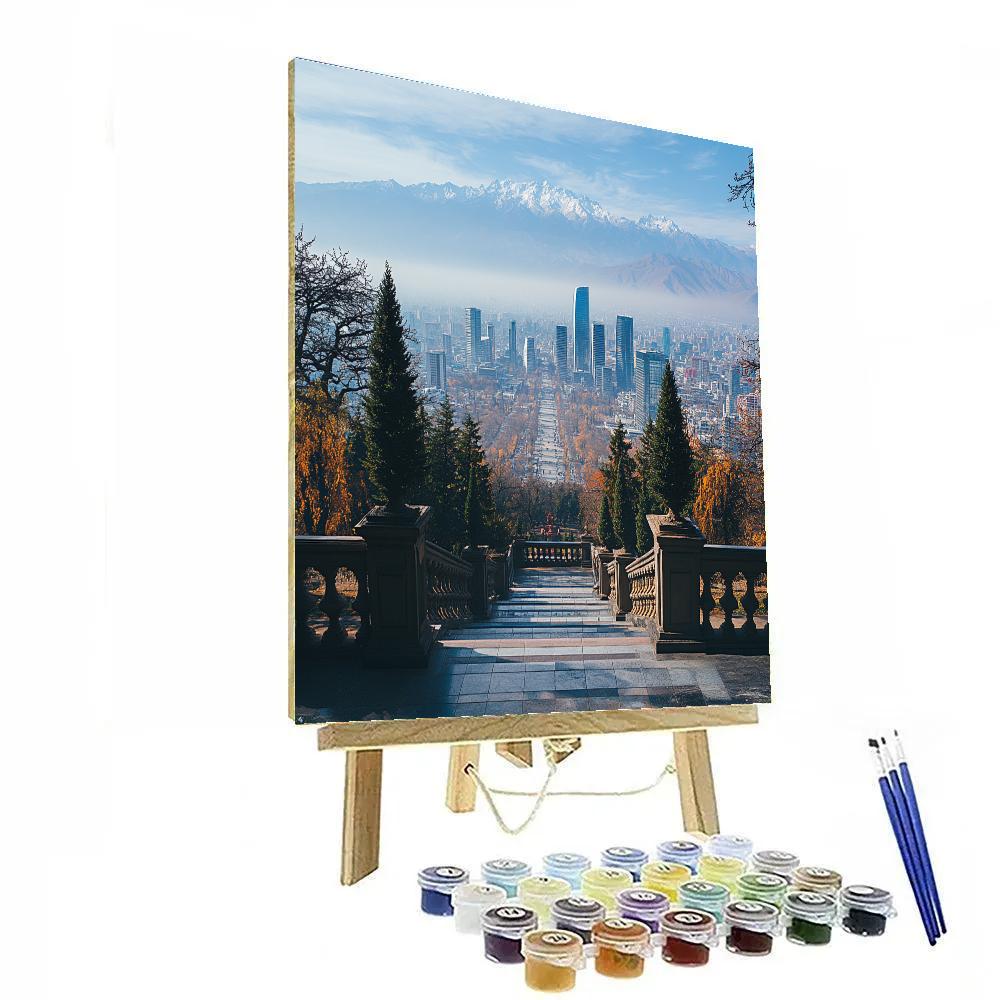 Cerro San Cristobal Viewpoint Santiago Chile Paint by numbers kits