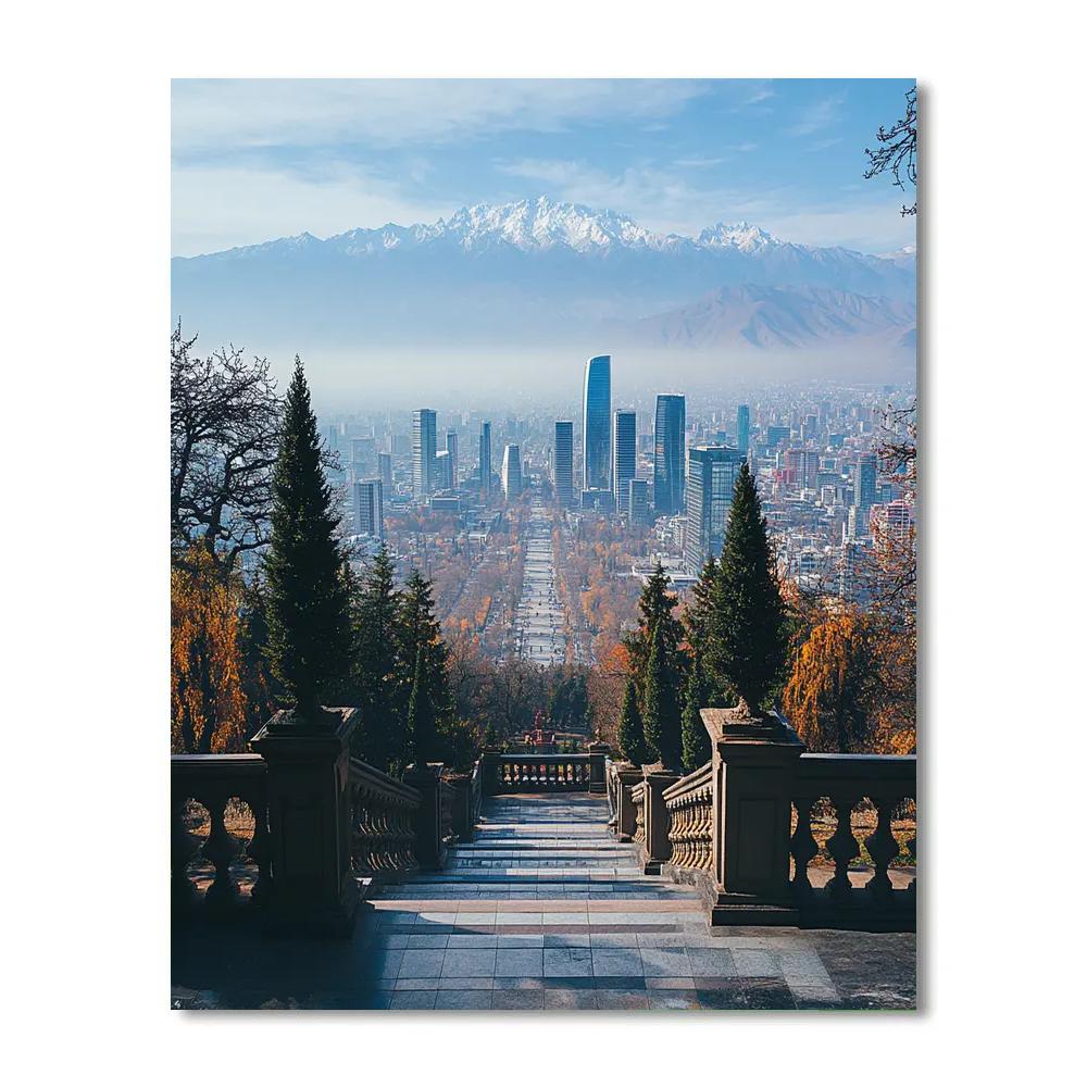 Cerro San Cristobal Viewpoint Santiago Chile Paint by numbers kits