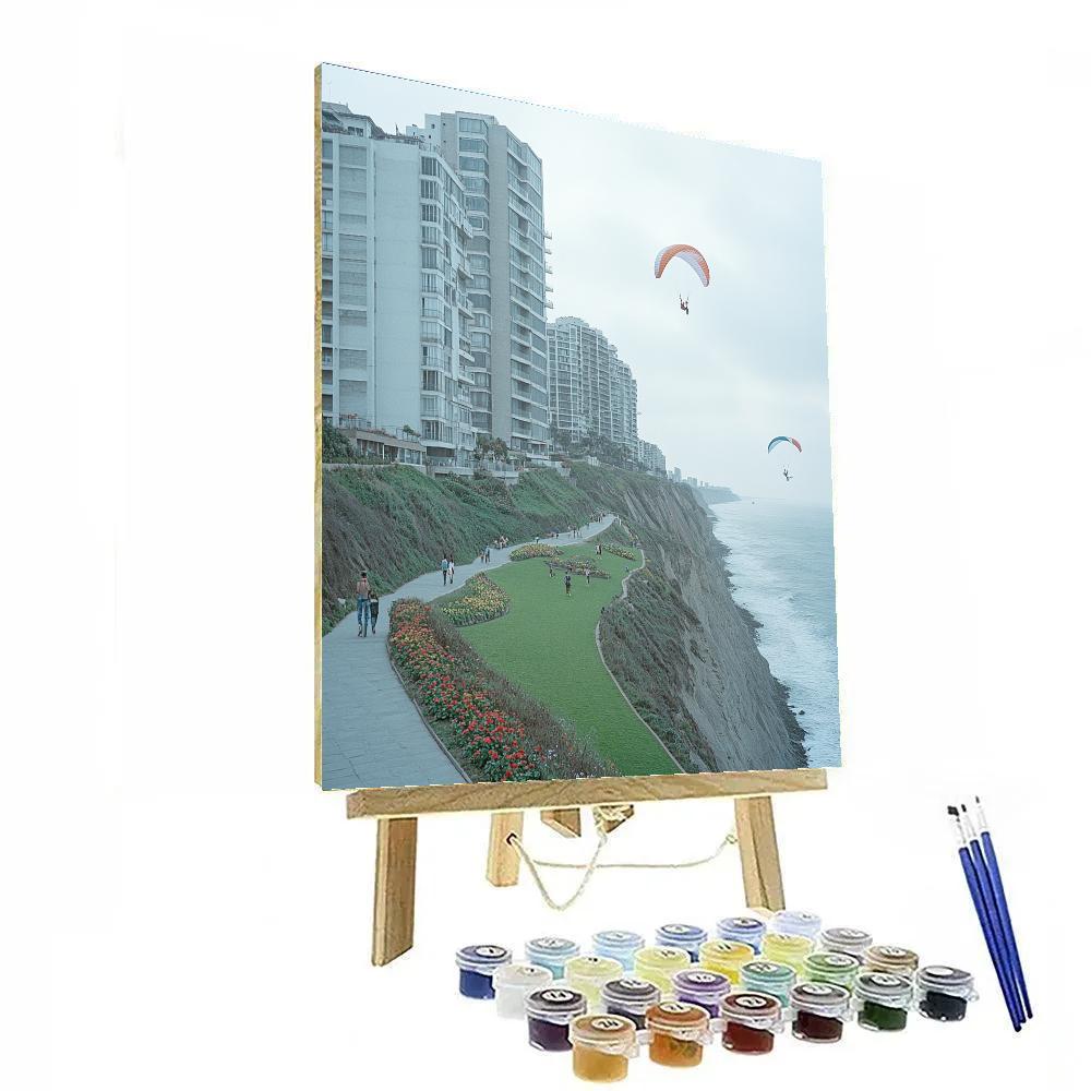 Miraflores Malecon Clifftop Walk Lima Peru DIY paint by numbers
