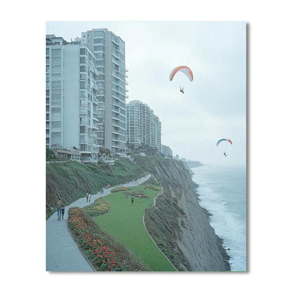 Miraflores Malecon Clifftop Walk Lima Peru DIY paint by numbers