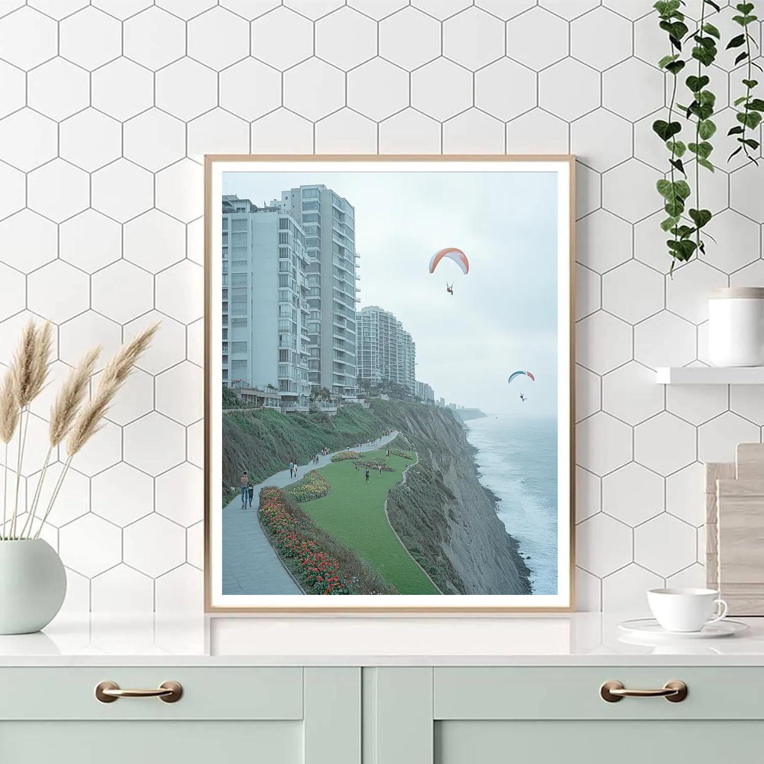 Miraflores Malecon Clifftop Walk Lima Peru DIY paint by numbers