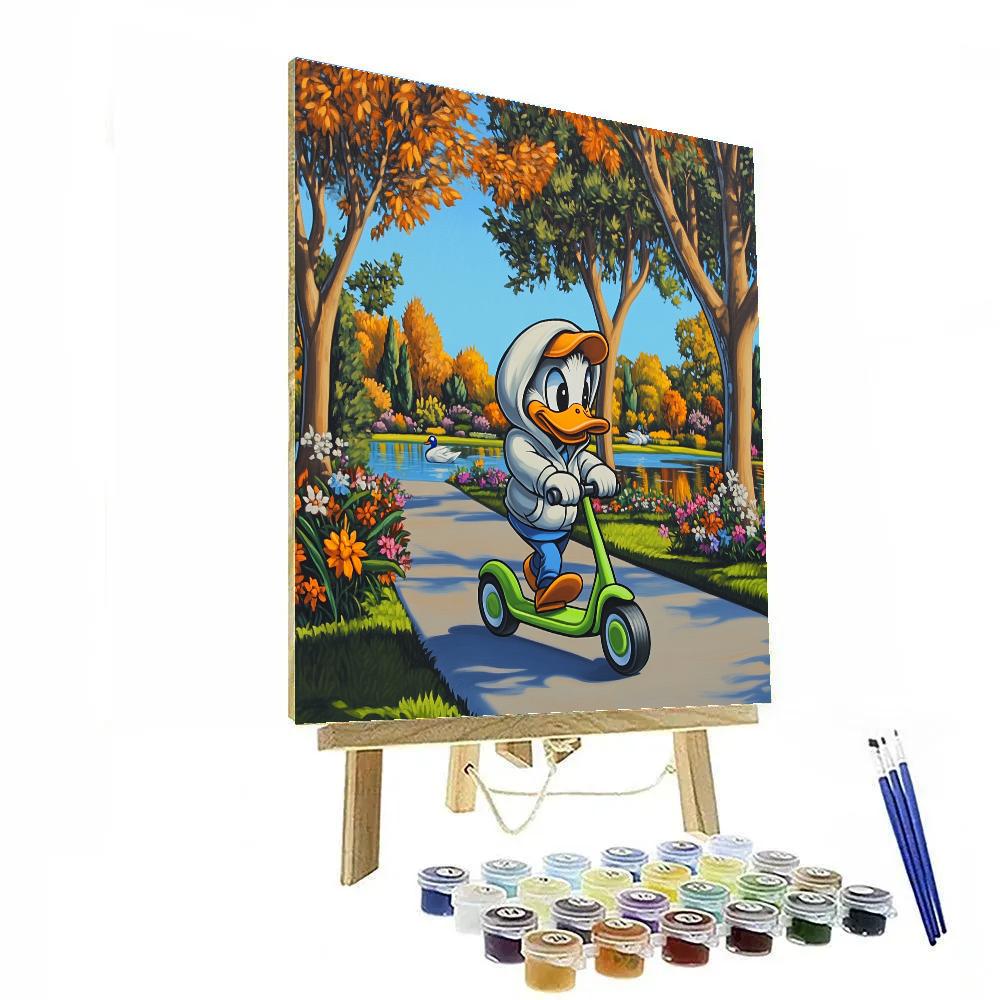 Louie Duck Spring Park Scooter Spin Disney Inspired paint by numbers