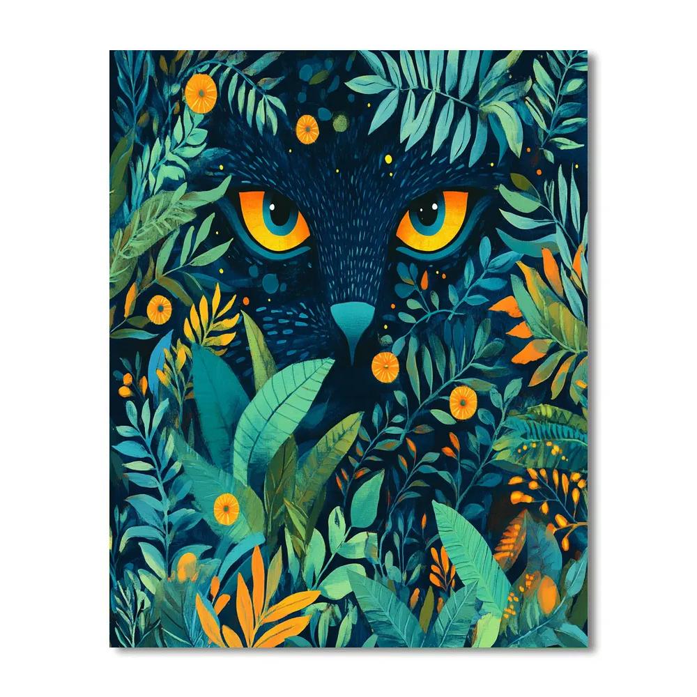 Henri Rousseau Inspired Nocturnal Jungle Paint by numbers kits