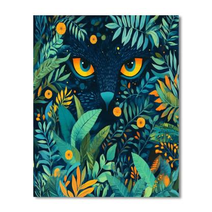 Henri Rousseau Inspired Nocturnal Jungle Paint by numbers kits