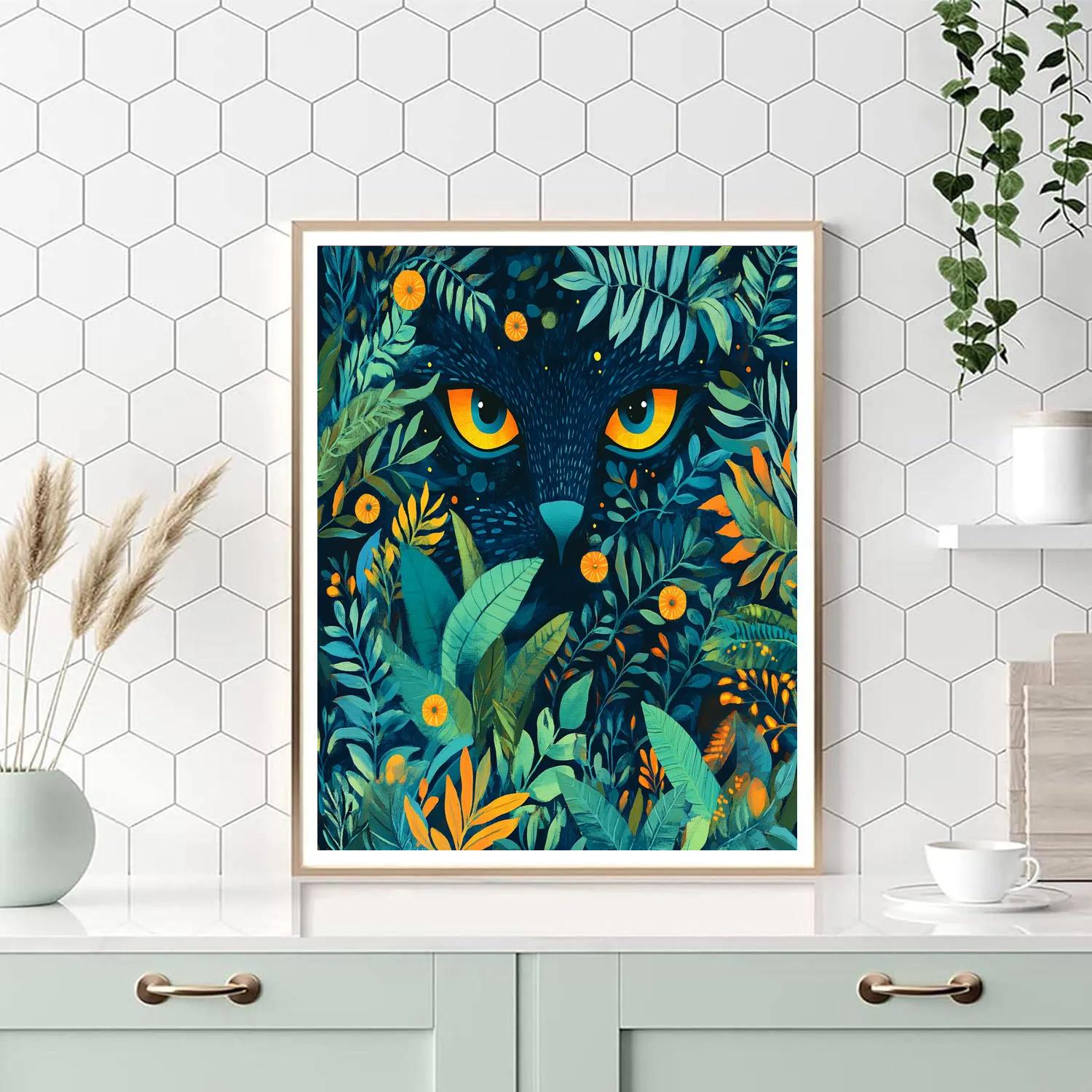 Henri Rousseau Inspired Nocturnal Jungle Paint by numbers kits