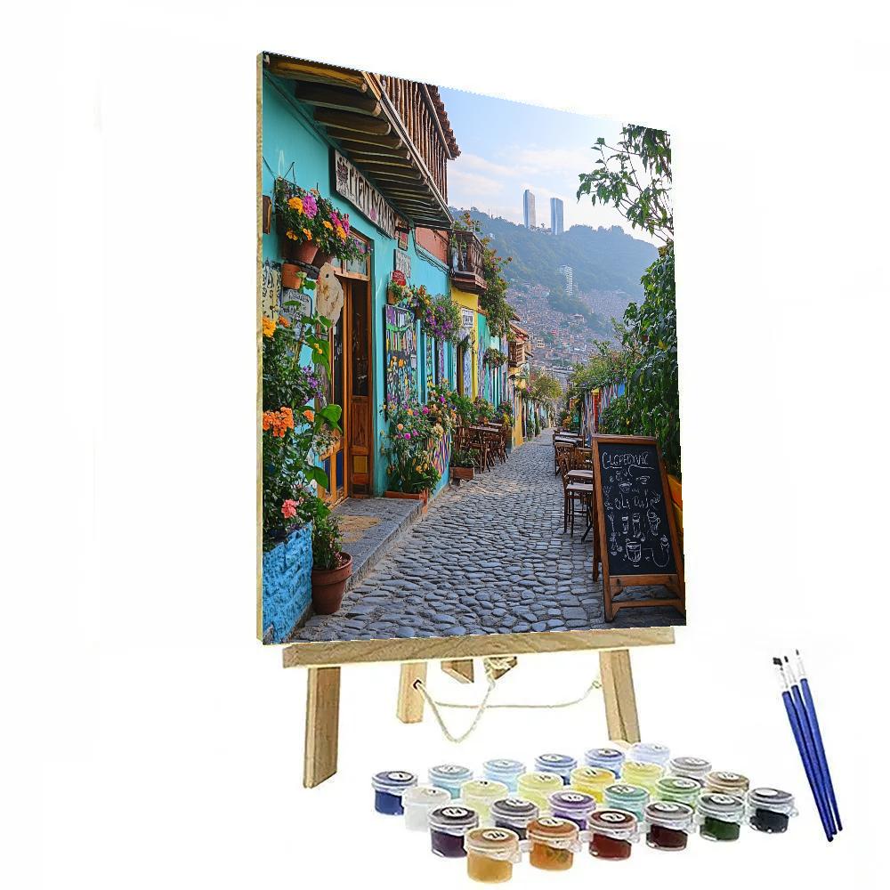 La Candelaria Colorful Street Bogota Colombia painting number kit