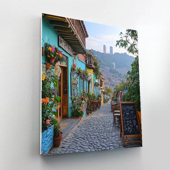 La Candelaria Colorful Street Bogota Colombia painting number kit