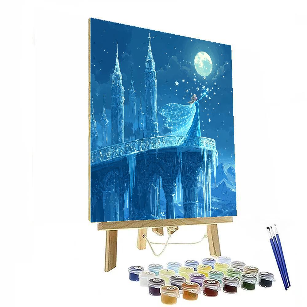 Elsa Ice Palace Balcony Glow Disney Inspired painting number kit