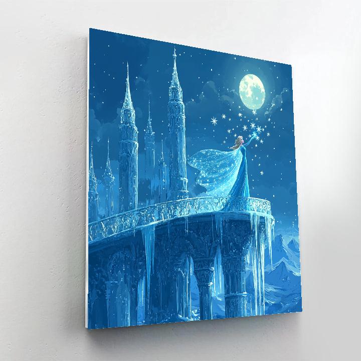 Elsa Ice Palace Balcony Glow Disney Inspired painting number kit