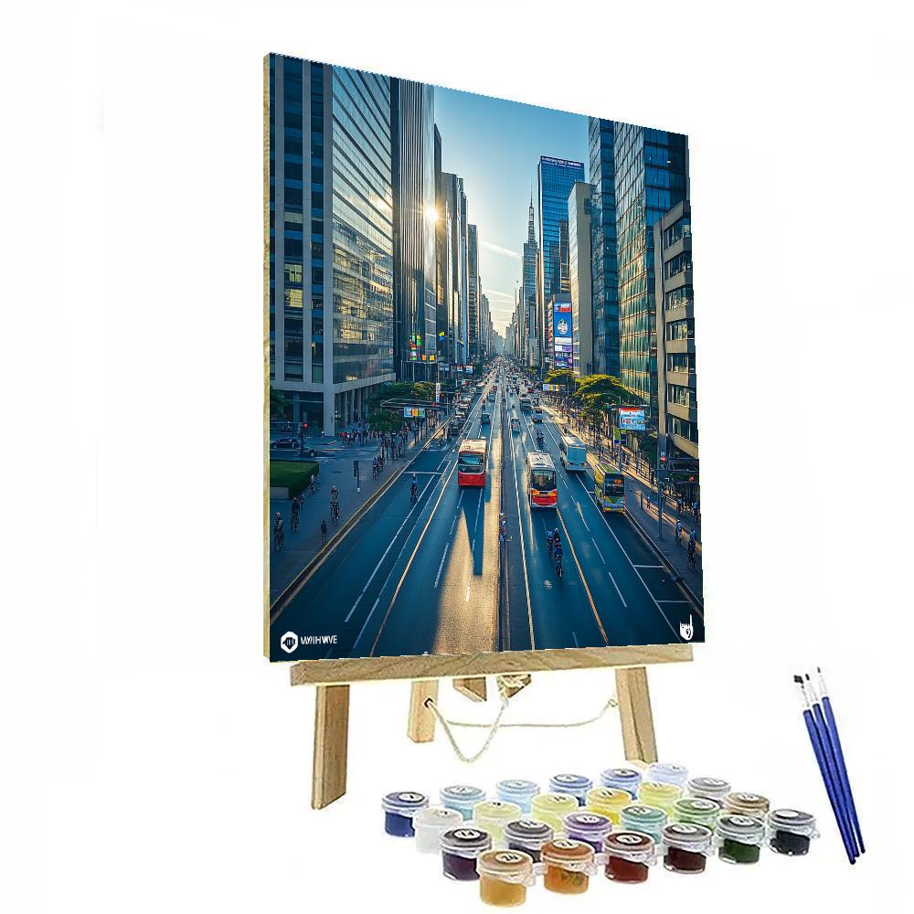 Avenida Paulista Skyline Canyon Sao Paulo Brazil Paint by numbers art