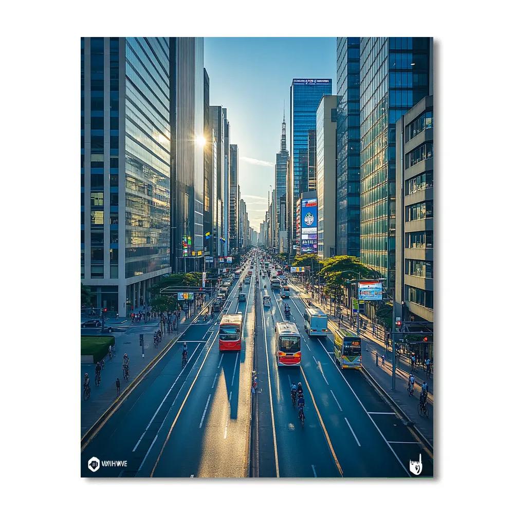 Avenida Paulista Skyline Canyon Sao Paulo Brazil Paint by numbers art