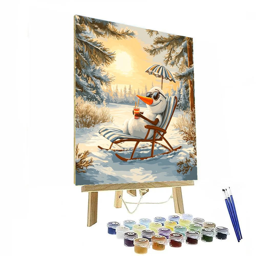 Olaf Sunny Snow Day Beach Chair Disney Inspired Paint by numbers kits