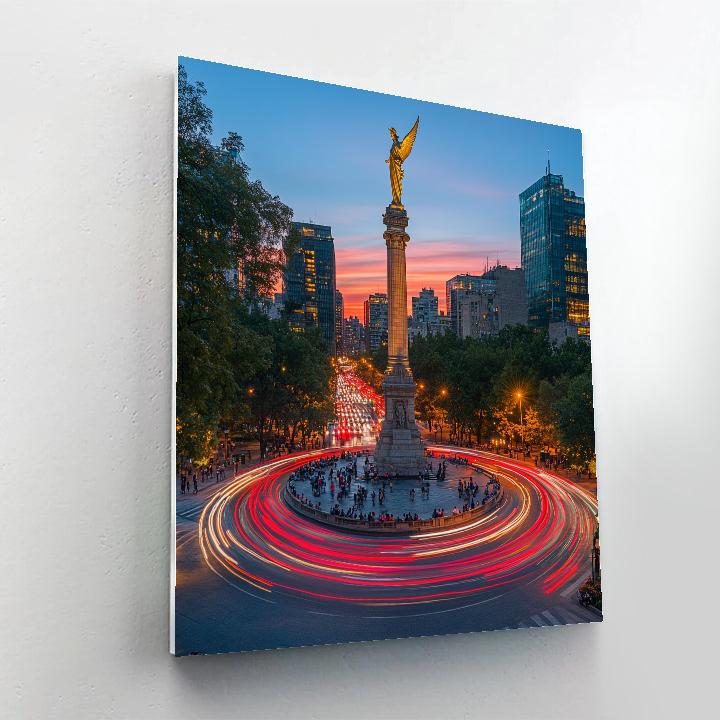 Paseo De La Reforma Angel Circle Mexico City Mexico Paint by numbers art