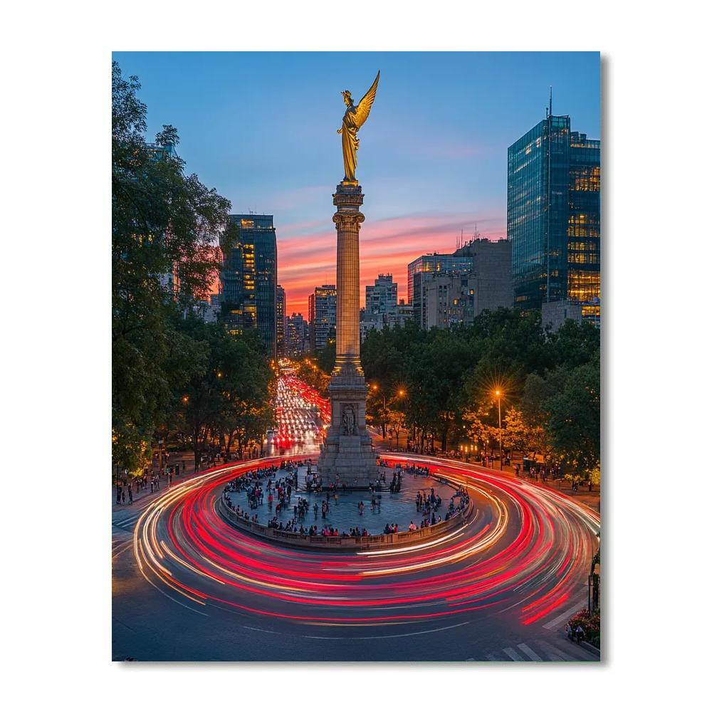 Paseo De La Reforma Angel Circle Mexico City Mexico Paint by numbers art