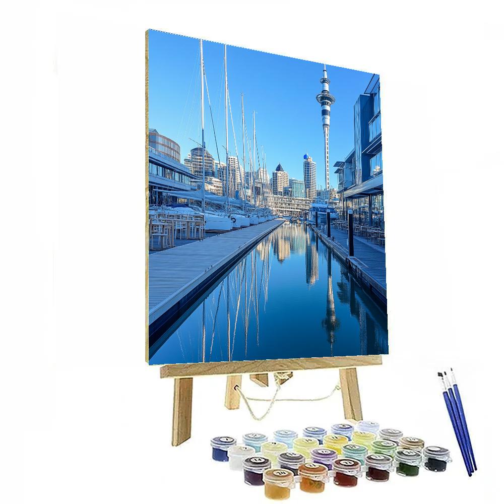Viaduct Harbour Skyline Auckland New Zealand DIY paint by numbers