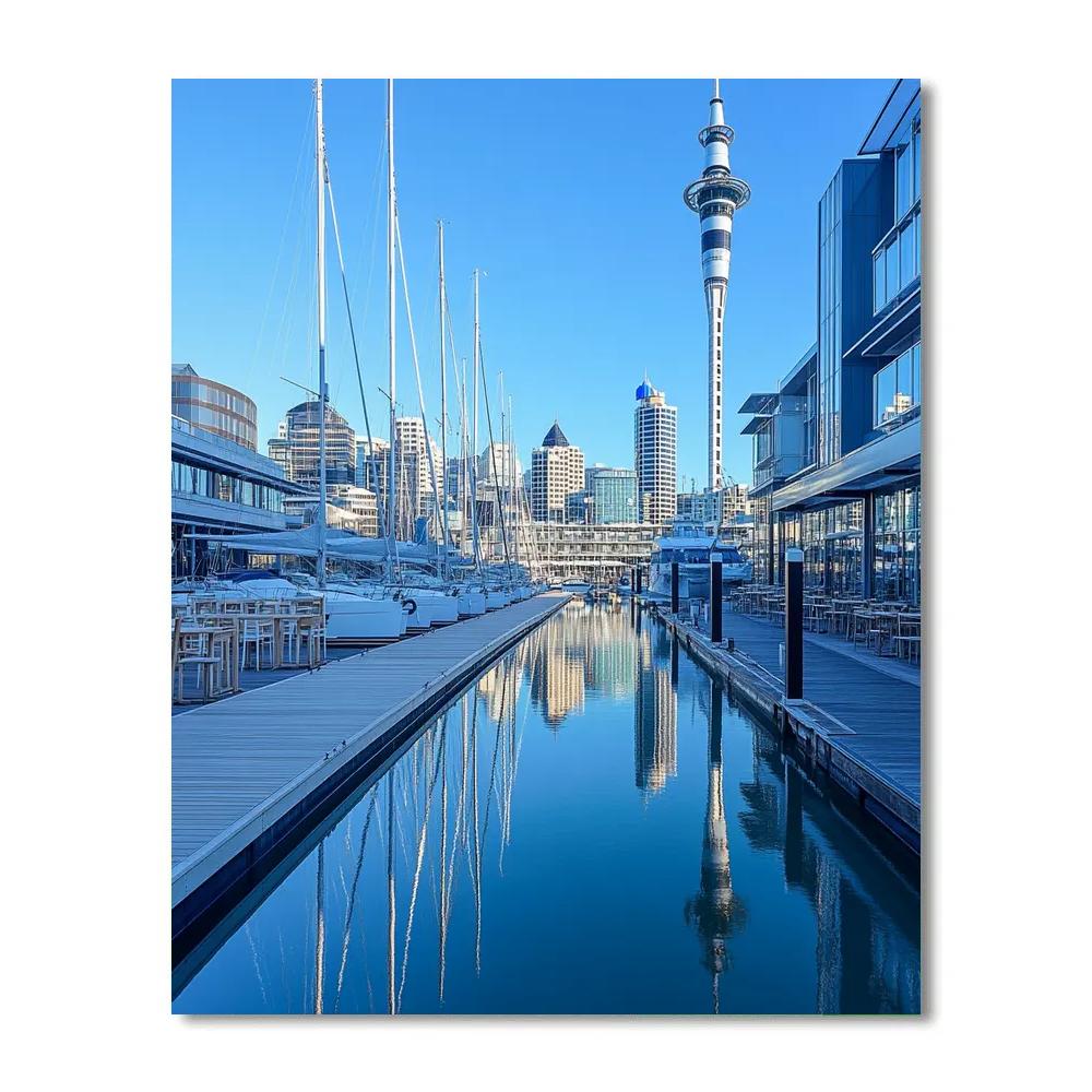Viaduct Harbour Skyline Auckland New Zealand DIY paint by numbers