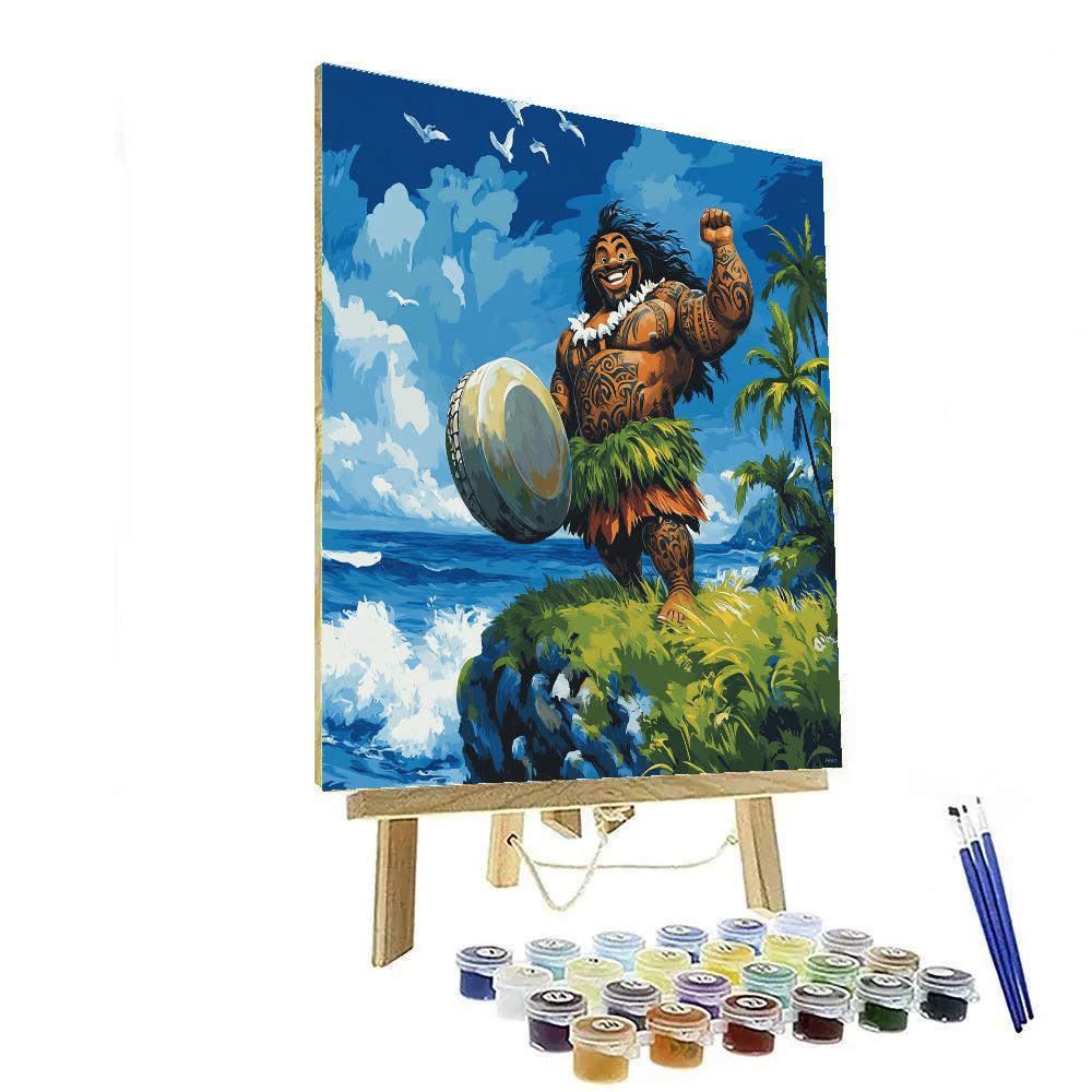 Maui Island Cliff Drum Beat Disney Inspired Paint by numbers art