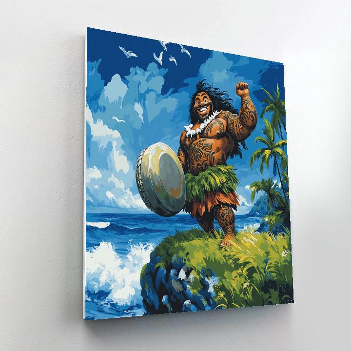 Maui Island Cliff Drum Beat Disney Inspired Paint by numbers art