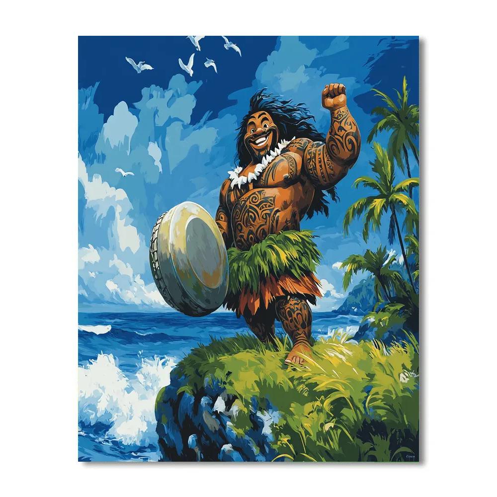 Maui Island Cliff Drum Beat Disney Inspired Paint by numbers art
