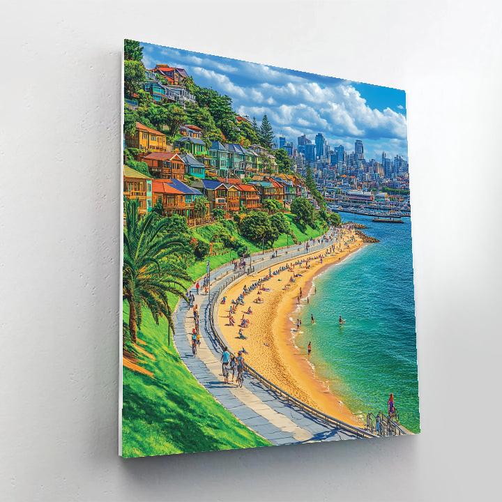 Oriental Bay Promenade Wellington New Zealand DIY paint by numbers