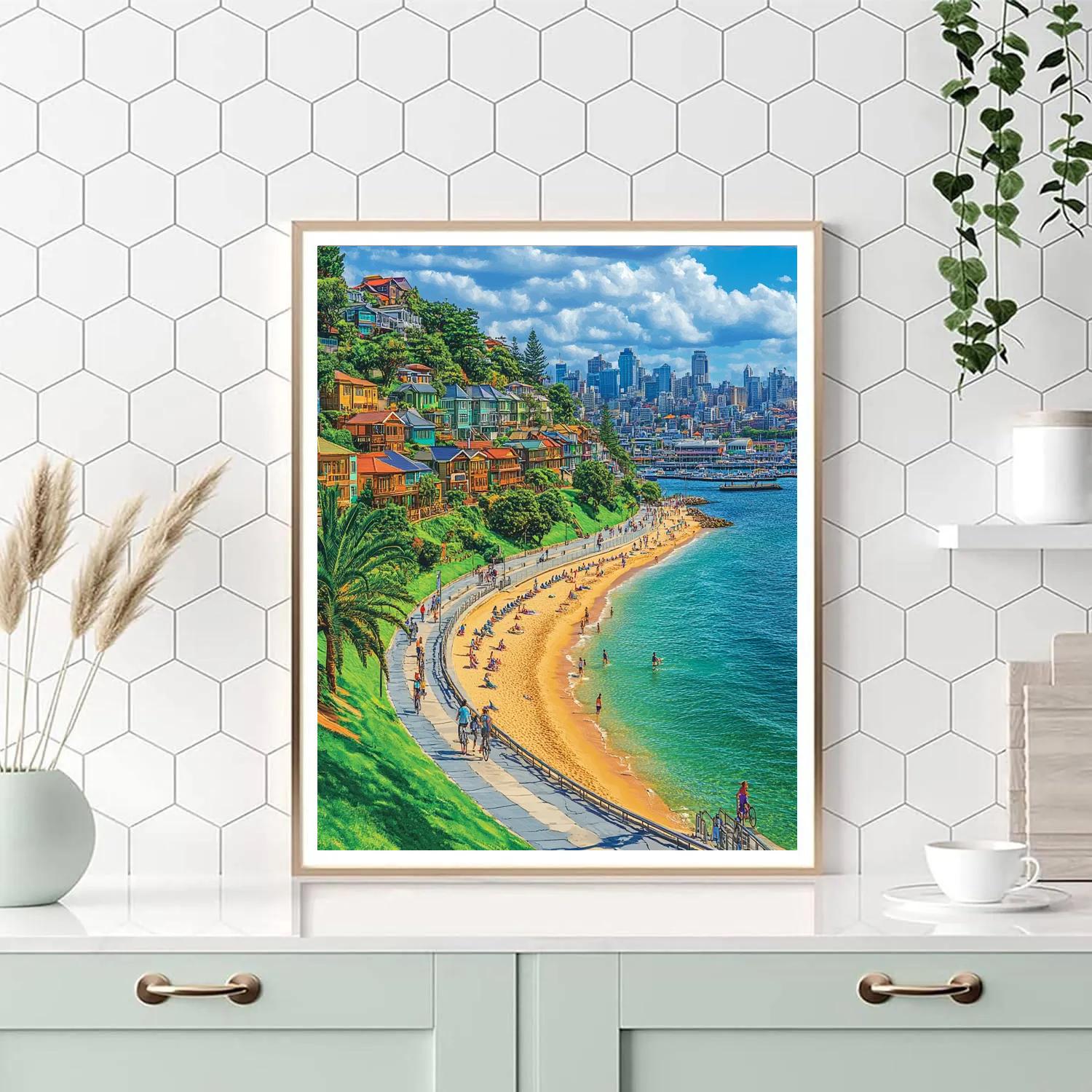 Oriental Bay Promenade Wellington New Zealand DIY paint by numbers