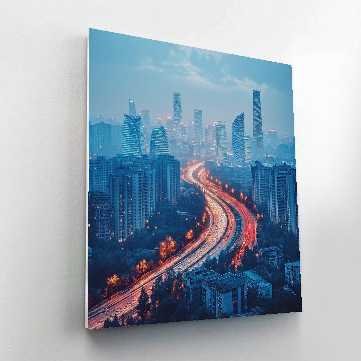 Beijing CBD Guomao Skyline Beijing China paint by number