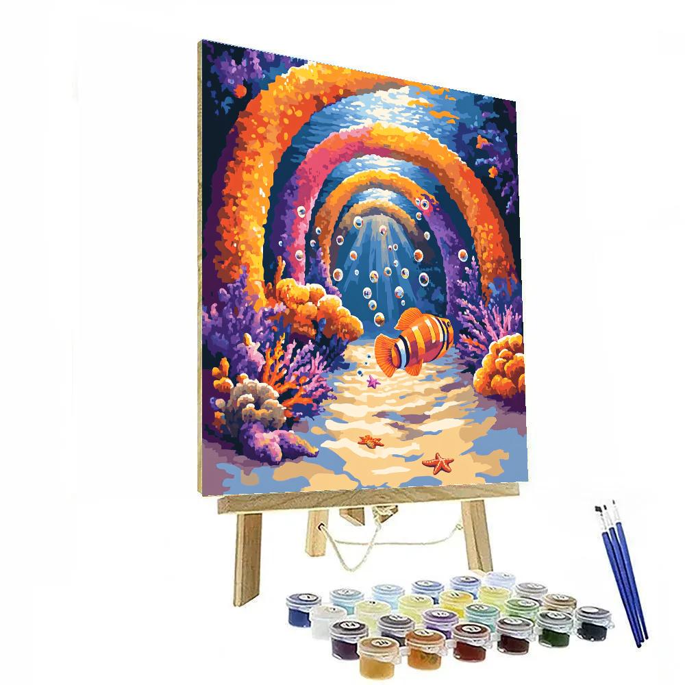 Flounder Coral Maze Playtime Disney Inspired DIY paint by numbers