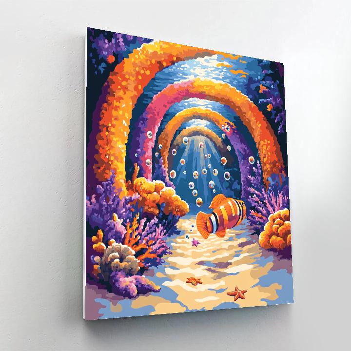 Flounder Coral Maze Playtime Disney Inspired DIY paint by numbers