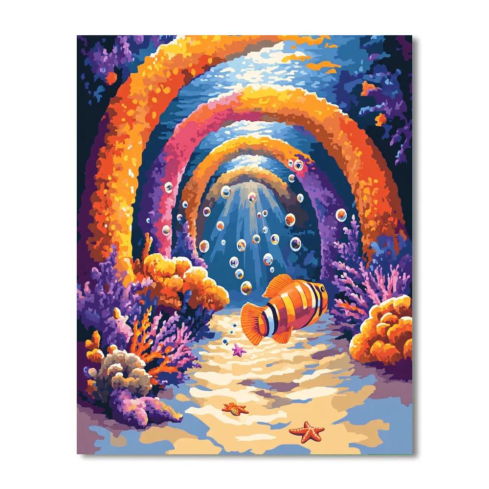 Flounder Coral Maze Playtime Disney Inspired DIY paint by numbers