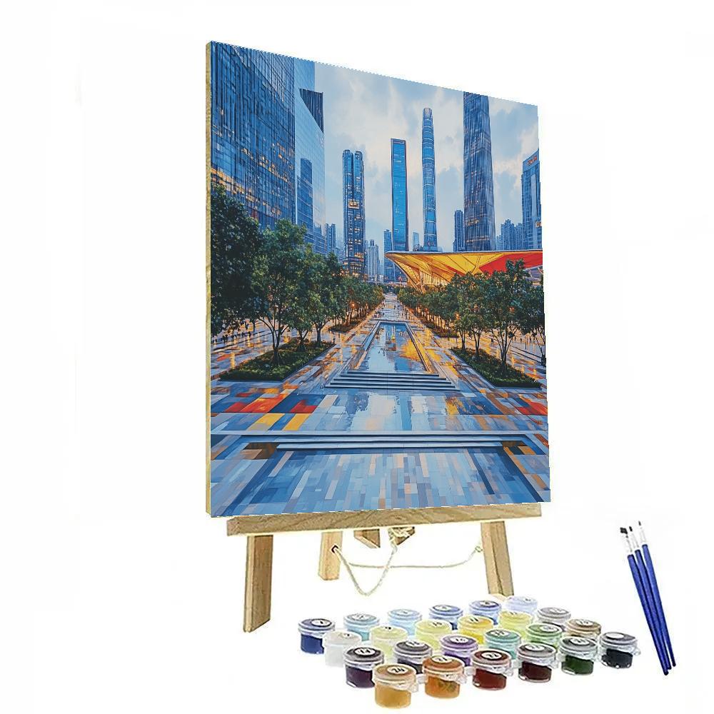 Civic Center Plaza And Skyline Shenzhen China painting number kit