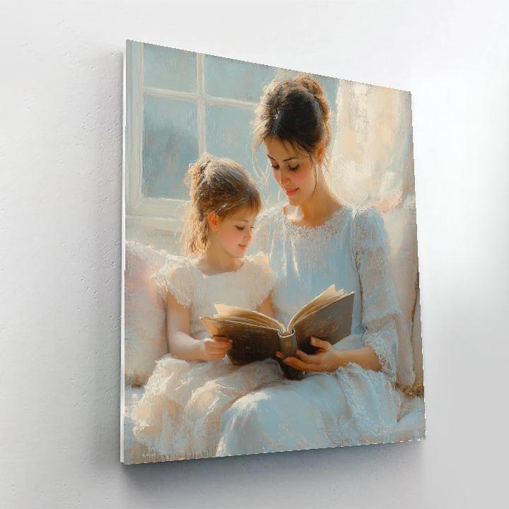 Mary Cassatt Inspired Reading Mother Paint by numbers art