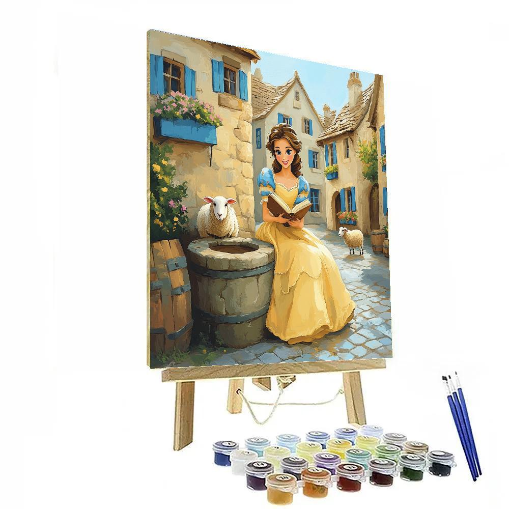 Belle Village Bookshop Corner Disney Inspired painting number kit