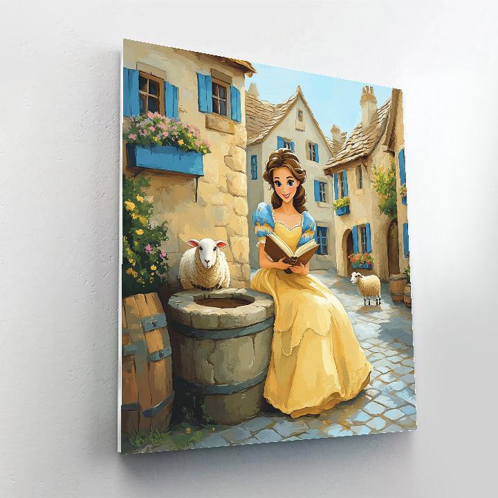 Belle Village Bookshop Corner Disney Inspired painting number kit