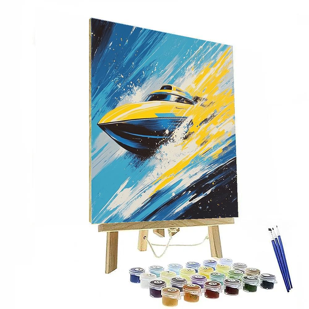 Giacomo Balla Inspired Racing Boat Painting by numbers kit