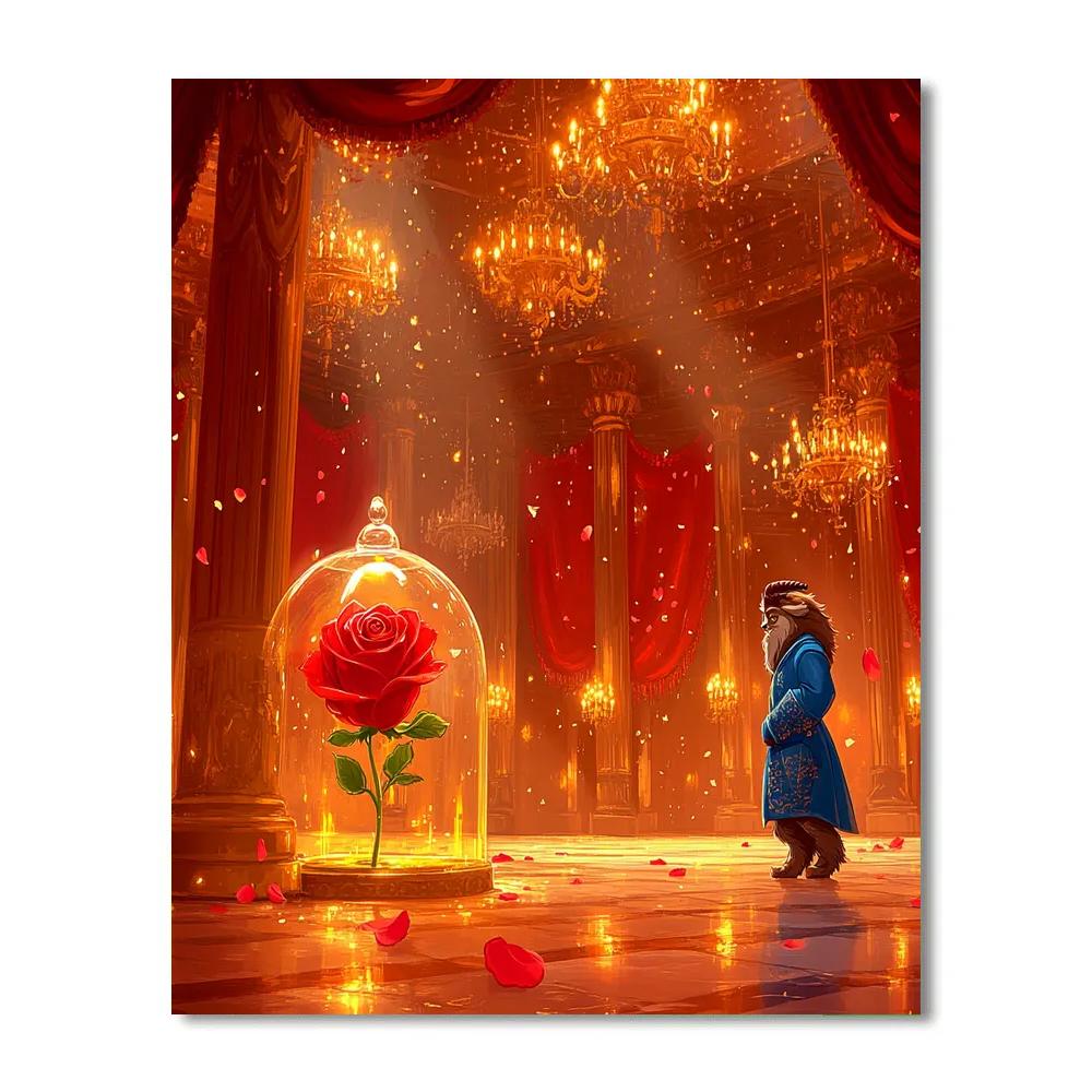 Beast Enchanted Rose Ballroom Glow Disney Inspired paint by number