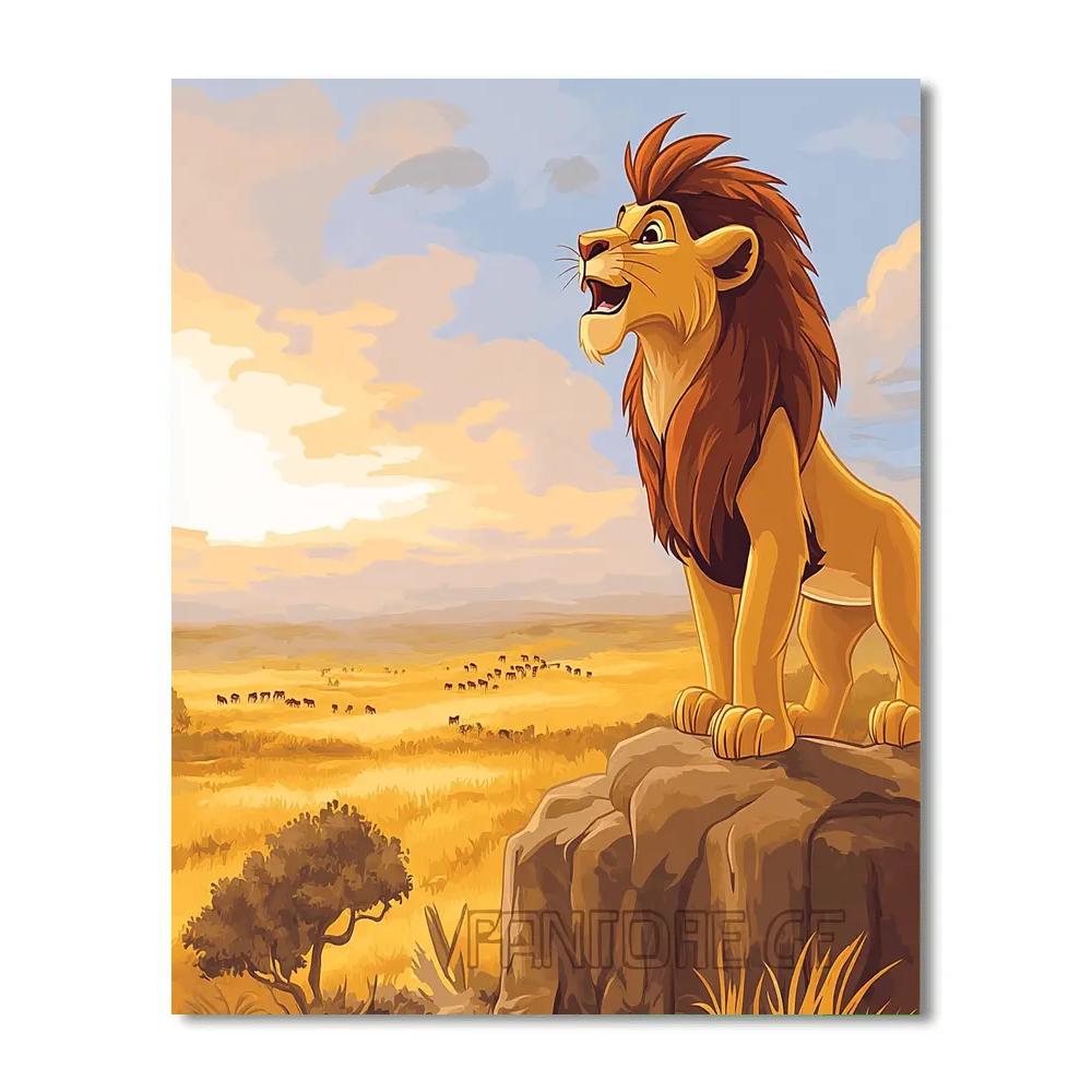 Simba Pride Rock Morning Roar Disney Inspired Paint by numbers art
