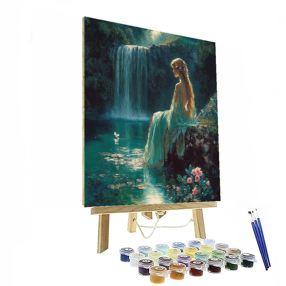 John William Waterhouse Inspired Nymph By The Falls Numbered painting kits